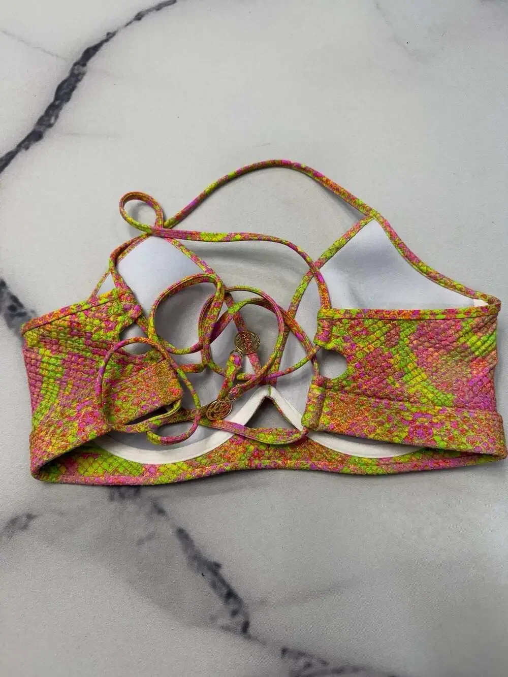 Luli Fama Born To Be Wild Underwire Top Size XL Multicolor Bikini